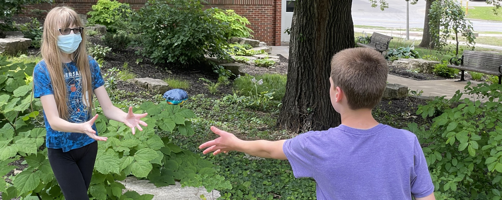 children in autism therapy outdoors