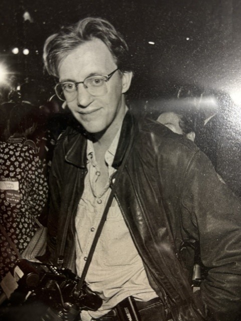 Douglas Burrows posing with his camera.