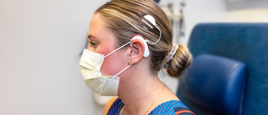 woman with cochlear implant