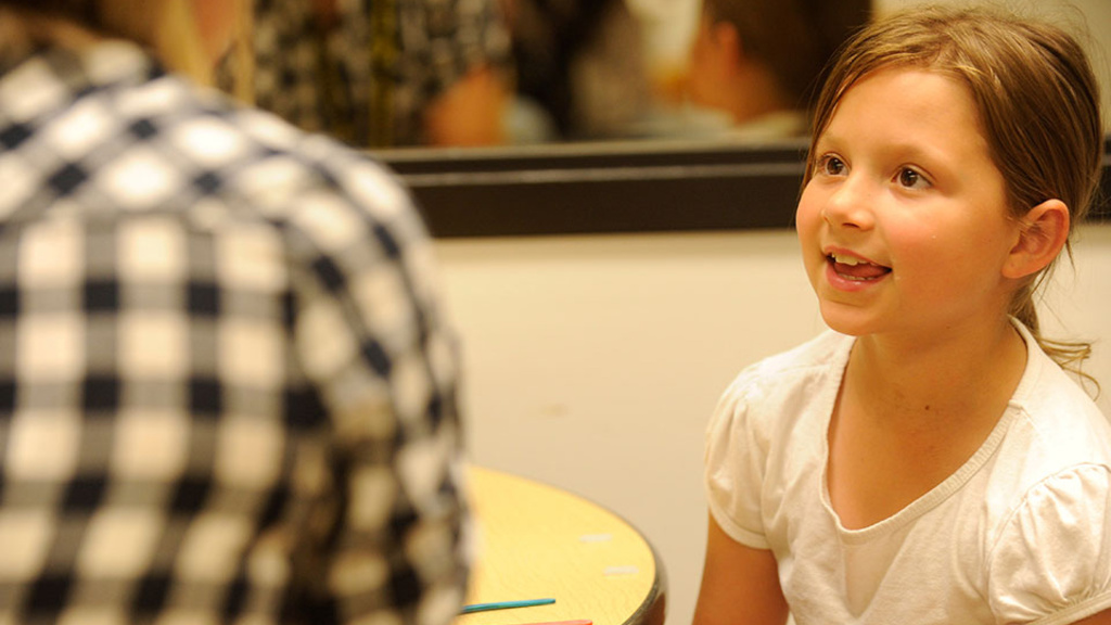 child in speech therapy session